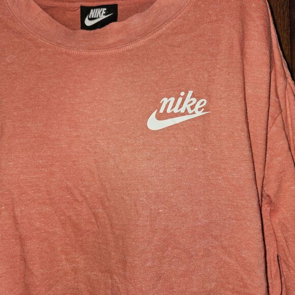 Nike Peach Salmon Cotton Long Sleeve Sweatshirt Size S | Lightweight Crewneck - Picture 8 of 8
